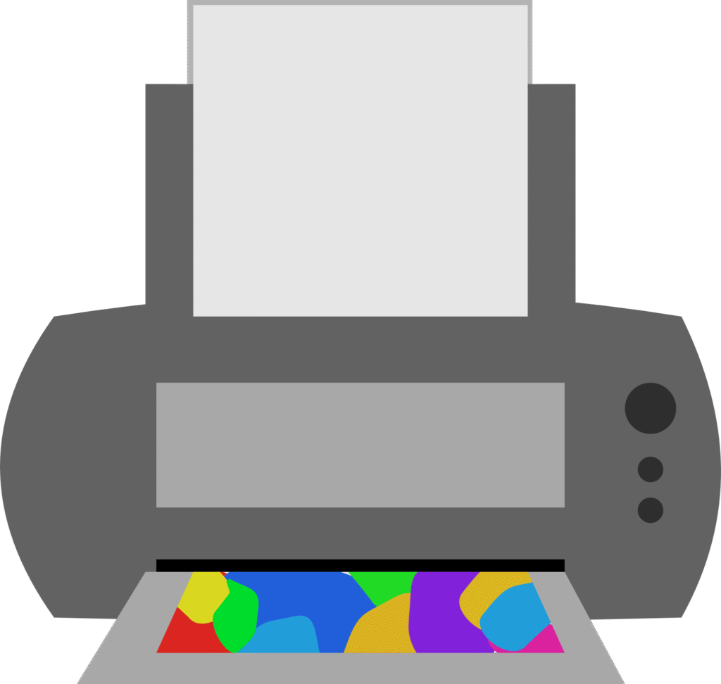 Icon showing a printer, printing art